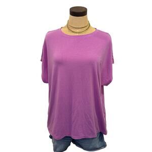 ZELLA Pink Open Back Athleisure Workout Top Shirt Women size L